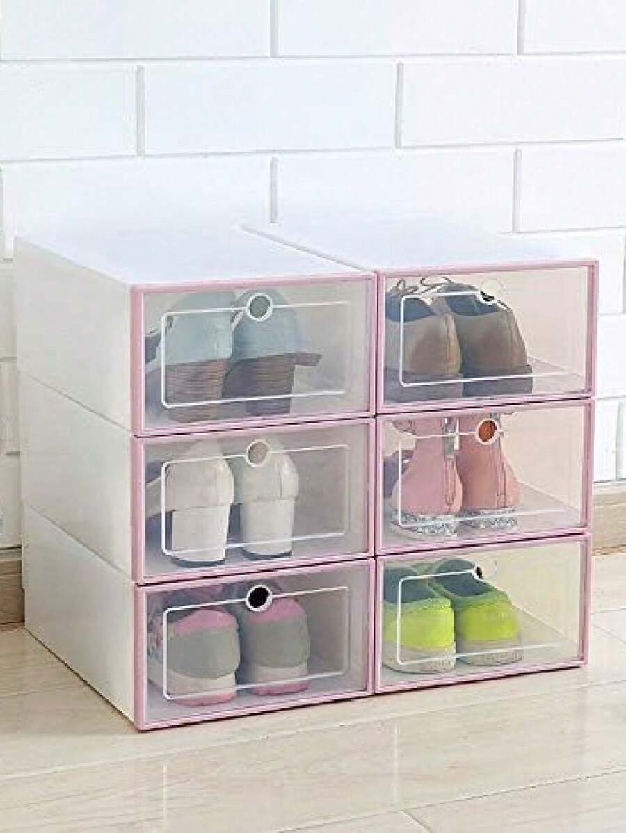 Cajas de almacenamiento de zapatos a prueba de polvo, caja apilable, organizador de zapatos 6pz - Multicolor - Ver 1