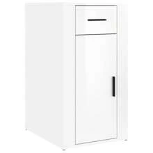 High Gloss White Wooden Office Cabinet 40x49x75 Cm Stylish Storage Solution