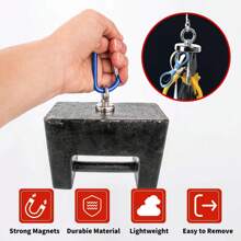 1 set 75mm (2,95 pollici) Magnete da pesca ultra resistente da 600 libbre + Corda di recupero da 10 metri con moschettoni, kit di salvataggio con magnete al neodimio super potente, adatto per pesca magnetica nei fiumi