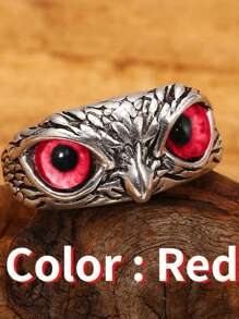 1pc Vintage Silver Owl Ring, Unique Style Fashion Jewelry For Men And Women