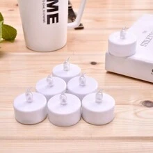6/8/12pcs Battery Powered Sparkling White/Black Tealight Candles, Yellow Warm LED Lights, Suitable For Holidays, Family Gatherings, Birthdays, Weddings, Blessings