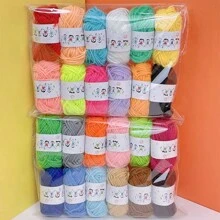 12/24/38 Stück gemischte Farben Häkelgarn-Set, beinhaltet 3,5 MM Häkelnadel und 5 Maschenmarkierer und 6 Nähnadeln, geeignet für DIY Handwerk, Nähen, Stricken und Häkeln (zufällige Farbe, zufällige Verpackung)