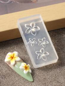 FULL BEAUTY 1pc Silicone Carving Mold Flower Pattern Nail Art Template, Blooming Flower Embossed Nail Mold, Nail Art Supplies & Decorations - Clear - View 4