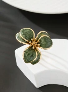 1pc Sweet Flower Oil Drop Design Ring For Women, Suitable For Dating, Engagement, Gift Valentines