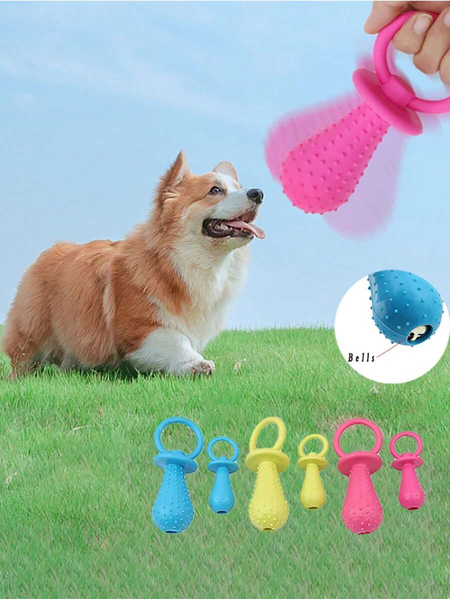 Mini Bite Resistant Dog Pacifier,Bell Shape TPR Material Pacifier,Pet Dog Puppy Molar Chew Outdoor Training Dog Pacifier,Toy Dog Pacifier Big Small Dogs Pet Products - Multicolor - View 1