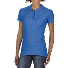 Softstyle Womens/Ladies Short Sleeve Double Pique Polo Shirt (Royal) - 100% Cotton - Royal Blue - View 2