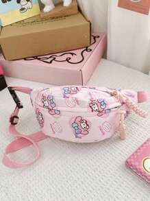 Sanrio 1 pieza Bolso de hombro con diseño de dibujos animados de Sanrio, mochila linda, bolso cruzado/de cintura de moda, monedero para aperitivos