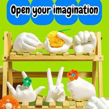 Plaster Hand Model DIY Handprint Mold Making Kit, Clone Finger Powder, 3D Personalized Souvenir Hand Imprint, Perfect Gift For Couple, Birthday, Party For Valentine's Day - Multicolor - View 4