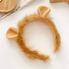 1 件可爱毛绒狮子耳朵头饰