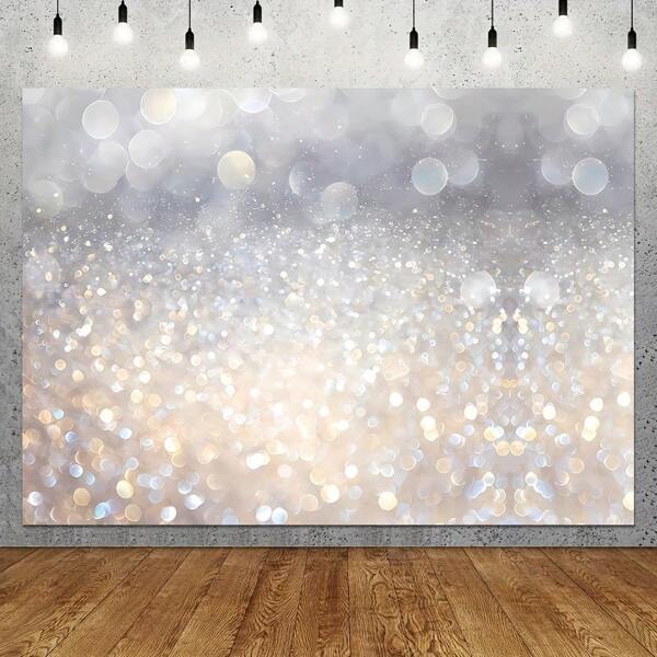 Silver And White Floating Light Photography Backgrounds For Parties, Gifts, Birthdays, Weddings, Photos, Videos, Live Events, And Decorations