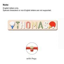 1 PC Customized Name Puzzle, Customize Your Name, Multiple Colors, Can Be Matched With Cute Elements, Wooden Educational Early Learning Toys, Baby Christening Anniversary Gift