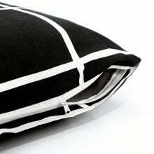 Xuxão Large Pillowcase Luxury Zipper 1.30mx40cm Printed Percale Flex 400 Threads Satin Touch - 黑格 - 查看 2