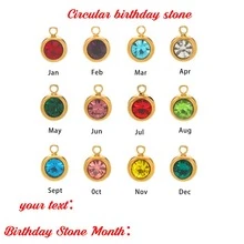 Collares personalizados con nombre y piedra natal - Joyería de acero inoxidable personalizada para mujer, regalo romántico de aniversario con piedra de nacimiento personalizable - Letra + piedra de nacimiento - Ver 5