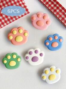 6PCS/Set Cat Claw/Flower Pattern Mobile Phone Holder, Push And Pull Holder Folding Slouchy Mobile Phone Accessories, Gifts For Girls