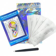 100片银色耳穴按摩贴 - 隐形耳部按摩贴，缓解压力，促进健康，佩戴舒适方便