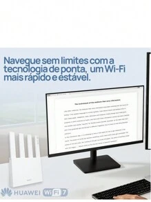 Roteador Huawei BE3 Wi-Fi 7 Dual Band 5G VPN Anatel Bom Alcance Melhor Roteador para Internet Rápida Alta Velocidade Branco Bivolt - Branco - Visão 7