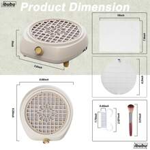 ibubu Upgrade Small Nail Dust Collector Powerful Nails Vacuum Dust Collector Nail Fan Dust Collector Nail Tech Nail Salon Dust Extractor Acrylic With Reusable Filter And 10pcs Nonwoven Filter Paper - 美規A型插(110-127V) - 查看 2