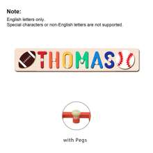 1 PC Customized Name Puzzle, Customize Your Name, Multiple Colors, Can Be Matched With Cute Elements, Wooden Educational Early Learning Toys, Baby Christening Anniversary Gift