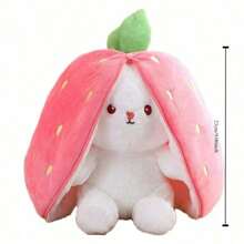 1 pieza Muñeca de peluche de conejo con fresa que se transforma en un conejito de peluche - regalo de cumpleaños, regalo del día del amor y la amistad, cojín - Multicolor - Ver 7