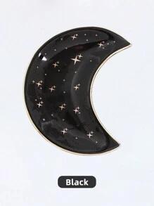 Keramik Halbmond Aufbewahrungsschale mit goldenem Anhänger Halskette, elegante Dekoration, perfekt für Schreibtisch oder Frisiertisch Präsentation, Geschenk für die Freundin