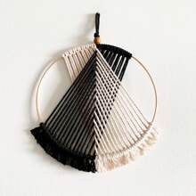 1 szt. ręcznie robiona makrama ścienna, boho styl minimalistyczny okrągły gobelin ścienny