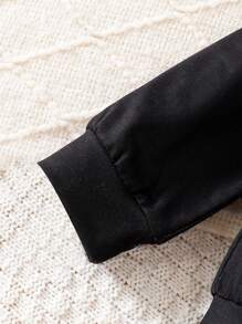 2pcs/Set Boys Camo Dinosaur Print Crew Neck Long Sleeve Sweatshirt And Camo Drawstring Pants Outfit, Fashionable Outdoor Sports Suit For Spring/Autumn - Black - View 9