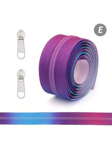 5# Nylon Gradient Zipper, (39.37inch) 1 Meter Zipper With 2 Zipper Heads, 10 Dopamine Gradient Colors, Light Gold Or Silver Zipper Pulls, Suitable For Garments, Bags, Textiles, And DIY Craft Products - Multicolor - View 8