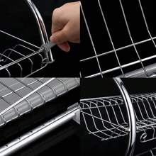 Zwei Ebenen Abtropfgestell Silber, Schüsseln Schalen Teller