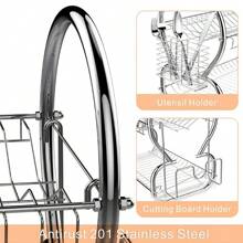 Zwei Ebenen Abtropfgestell Silber, Schüsseln Schalen Teller