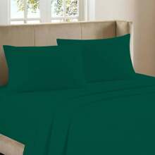 Juego de sábanas de bambú de lujo súper suaves de 4 piezas para cama matrimonial - Verde esmeralda - Ver 1
