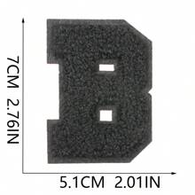 7CM，1 件，26 件，蓝色补丁，黑色补丁，粉色补丁，白色和黑色补丁，26 个蓝色英文字母 A-Z，闪亮字母时尚补丁，DIY 缝纫表达爱意，服装、裤子、帽子、牛仔裤、钱包等的独特装饰。 - 黑色 - 查看 17