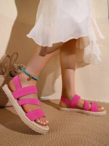Girl Flat Sandals, New Summer Roman Casual Beach Shoes For Outdoor Wear