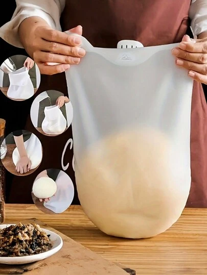 1 个硅胶揉面袋 - 不粘，多用途面团搅拌袋，适用于烘焙和发酵，非常适合厨房使用/食物准备/家庭厨师