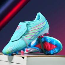 全新男式无缝草皮足球鞋，防滑 AG 钉鞋，透气比赛训练鞋，成人户外专业足球鞋，经典黑色皮革轻质草地足球鞋 - 月色 - 查看 11