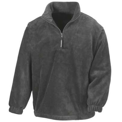 Result Unlined Active 1/4 Zip AntiPilling Fleece Top (Oxford Grey) - 100% Polyester