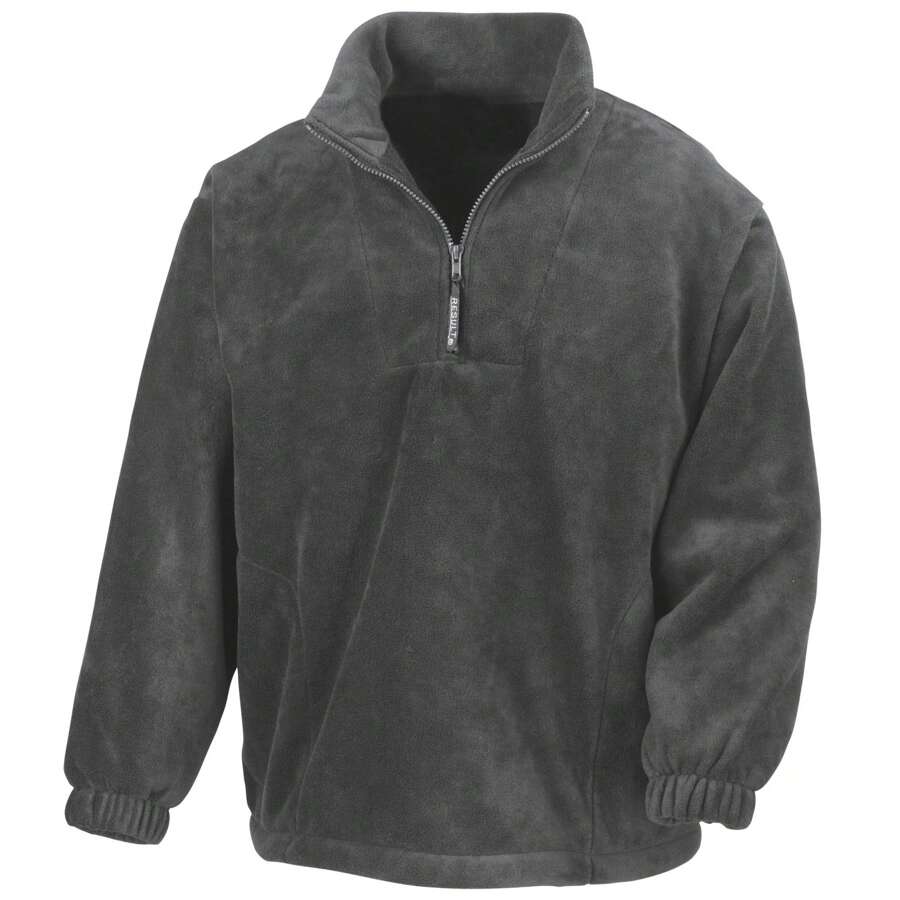 Result Unlined Active 1/4 Zip AntiPilling Fleece Top (Oxford Grey) - 100% Polyester - Grey - View 1