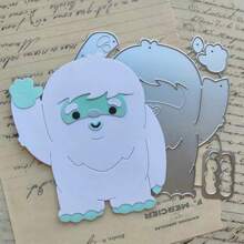 1PC Winter Animal Metal Cutting Dies, New Arrival Die Cuts, Embossing Stencils For DIY Crafting Scrapbooking Supplies, Template Mould, Photo Album Decorative Paper Die Cuts For Card Making, DIY Craft - Silver - View 4