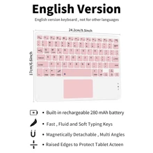 Keyboard Hülle mit Stifthalter, abnehmbare und aufladbare Touchpad-Tastatur kompatibel mit Samsung Galaxy Tab / iPad / Redmi Pad Se, magnetische Bluetooth-Tastaturhülle (Pink)