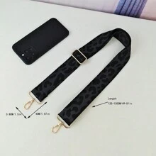 1pc Adjustable Leopard Print Strap Shoulder Bag Accessory - Black - View 4