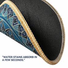 Bohemian Printed Absorbent Linen Coaster, Decoration And Placemat For Home, Office, Or Outdoor Gathering - Multicolor 4PCS/set - View 7