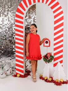 Children's White Christmas Dress For Graduation Party - Rojo - Ver 4