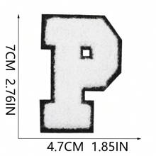 7CM, 1 buc, 26 buc, patch albastru, patch negru, patch roz, patch alb și negru, 26 litere albastre englezești A-Z, patch la modă cu litere mai strălucitoare, cusut DIY pentru a exprima dragostea, decorațiuni unice pentru îmbrăcăminte, pantaloni, pălării, blugi, portofel etc. - alb negru - Vizualizare 20