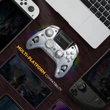 (Không trôi) Bộ điều khiển chơi game không dây màn hình tương tác cho PC/Switch/IOS/Android/Steam Deck, Hall Effect Stick & Trigger, Đèn RGB, Nút có thể thay đổi, 1800mAh có đế sạc (Đen hoặc trắng)) - trắng - Xem 6