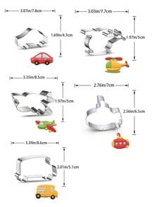 1pc Stainless Steel Vehicle Shaped Cookie Cutter Mould - Tractor, Submarine, Car, Bus, Airplane - For DIY Cookies, Cakes - Cookie Cutters - View 2