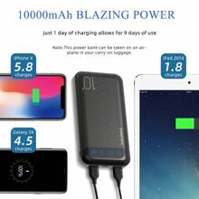 2 paquets de batterie externe 10 000 mAh. Chargeur portable avec 2 sorties USB, compatible avec Xiaomi, Oneplus, smartphones et tablettes etc. Charge super rapide, affichage LED de la puissance, ports USB et Type-C. Batterie lithium-polymère sûre et stable, convient pour une utilisation en extérieur, les courses, les voyages. Alimentation portable pour iPhone Apple, iPad, téléphones Android. Idéal pour les cadeaux, la famille, les amis, les anniversaires, Noël, l'hiver, le Nouvel An