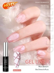 6 件装 12ml 线描凝胶金色、银色、黑色、白色、香槟金和玫瑰金。画线漆凝胶华丽颜色法式凝胶美甲设计绘画凝胶指甲油 Y2K 金色金属色 - 彩色 - 查看 11