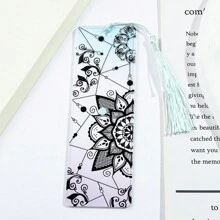 Hermoso separador de libros de un día de sombra de ventana, de acrílico transparente con borlas, adecuado para los amantes de los libros, ideal para útiles escolares y de oficina, regalo de vacaciones para amigos - Unitalla - Ver 13