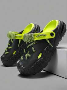 Men's Fashion Lace Up Slide Sandals, Non-Slip Quick Dry Slip On Sandals, Suitable For Indoor/Outdoor Walking, Men Beach Lace Up Slide Sandals (Recommend Ordering One Size Up For Wide, Long Or High Instep Feet) - Black - View 3