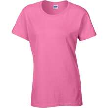 Gildan Ladies/Womens Heavy Cotton Missy Fit Short Sleeve TShirt (Azalea) - 100% Cotton - 藕粉色 - 查看 3