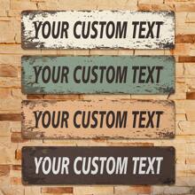 1PC Wall-Mounted Customizable Text Vintage Metal Street Sign Vintage Metal Street Sign Yard Signs With Custom Street Name For House, Bedroom, Business, Wall Decor, Valentine's Day, Valentine's Day Decor,Home Harmony - Multicolor - View 4